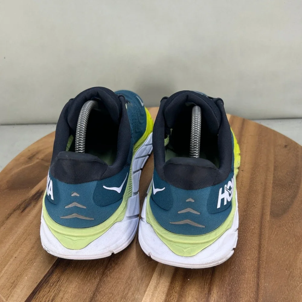 Hoka Arahi 6 Mens Running Shoes Blue Yellow Cushioned Size 10.5 D Comfort